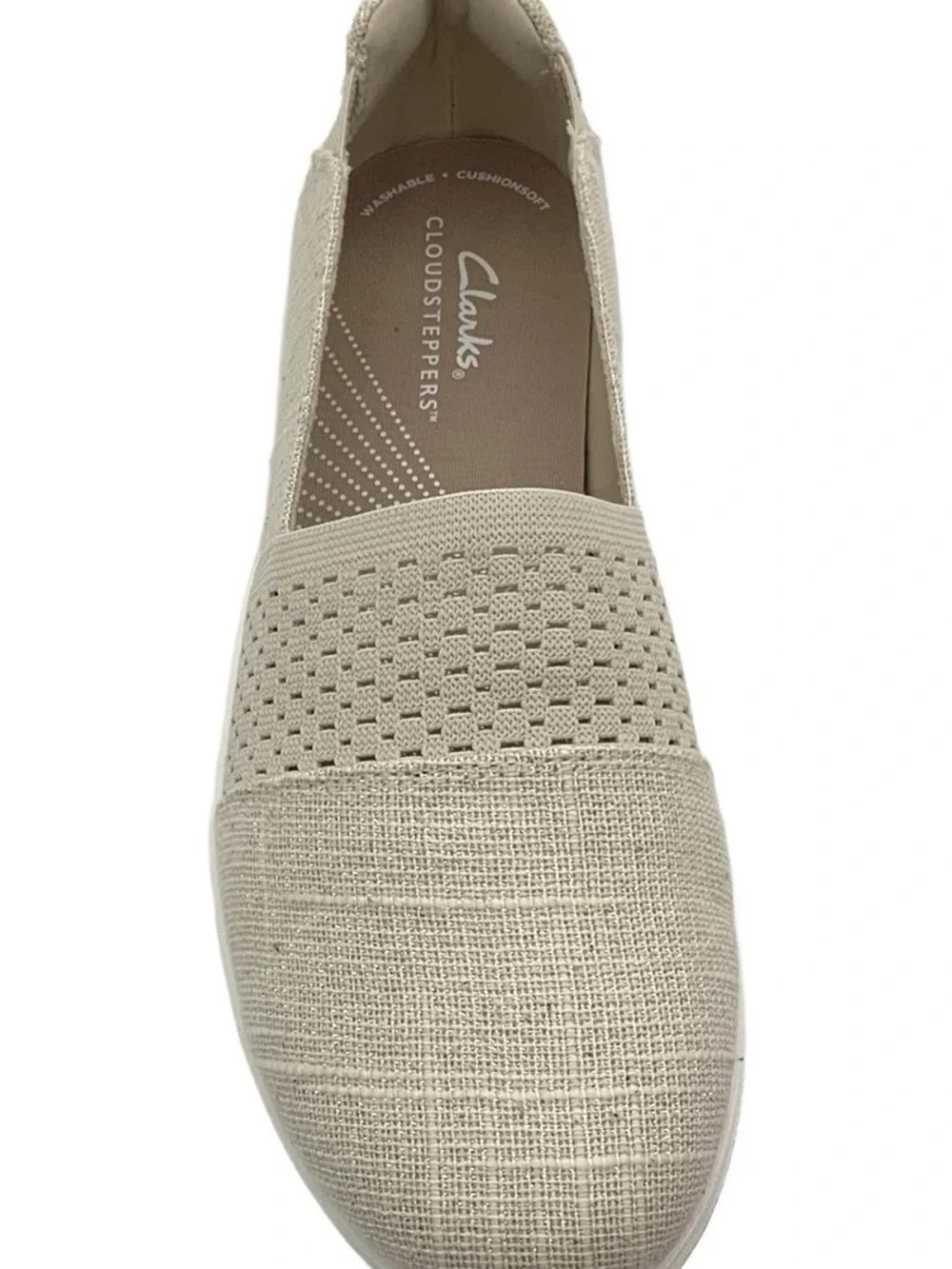 NEW Clarks Women's Cloudsteppers Slip-On Flats in Beige